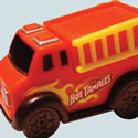 illustration of Hot Tamales party favor fire truck concept, design and packaging