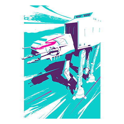 illustration of The fourth piece of my Star Wars - Battle for Hoth series. Sold as limited edition screenprints.