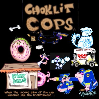 illustration of Chocolate Cops 
Illustration, character designs, background art and assets for mobile game app