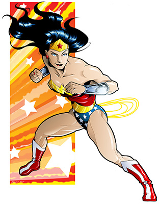 illustration of DC Comics superheroine Wonder Woman