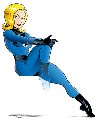 illustration of Drawing of the 1960s version of Sue Storm, the 
