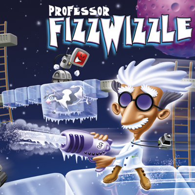 illustration of Professor Fizzwizzle video game package cover