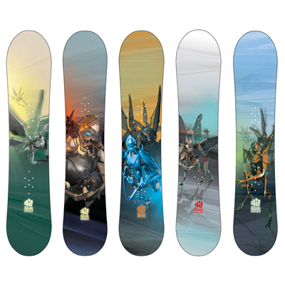 illustration of Punch line of Snowboards created for Burton.