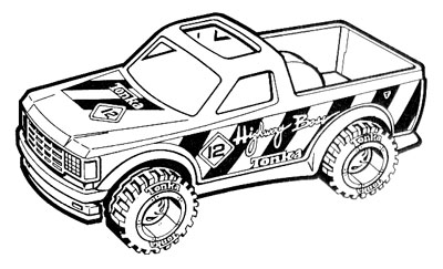 illustration of Line art illustration of a Tonka truck for ad slicks