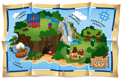 illustration of Illustrated map for Veggie Tales' 