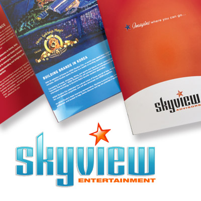 illustration of SkyView Entertainment - Identity & Communications, Brochure, Website
