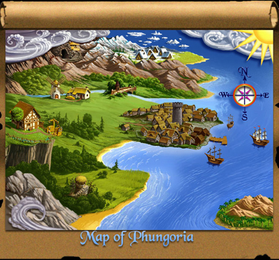 illustration of The overall map for an adventure game.