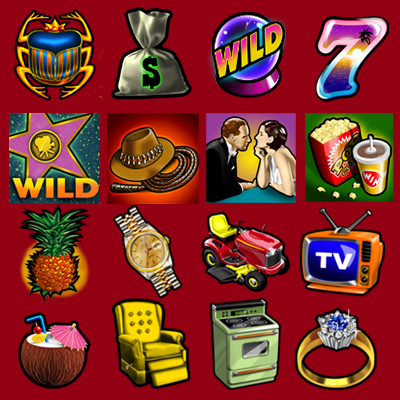 illustration of Video Slots Games Icons. Artwork and Illustrations.