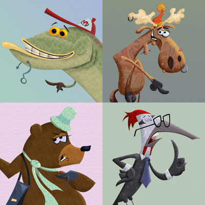 illustration of character designs from animated internet cartoon
