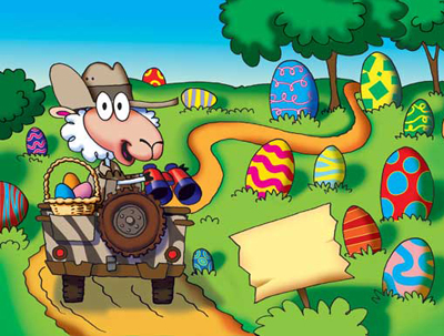 illustration of Easter game art created for Recycled Paper Greetings
