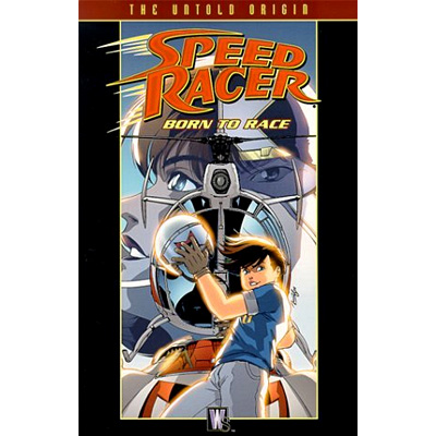 illustration of Trade paperback cover art of Speed Racer: Born to Race from DC Comics. Originally published by Wildstorm Productions.