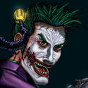 illustration of Fan art of DC Comics The Joker & Harley Quinn. Both are character prominently featured in Batman comics.