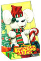 illustration of Plush Christmas Mouse conceptual illustration of product and packaging